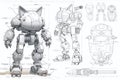 ai generative blueprint for armored humanoid robot components