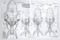 ai generative blueprint draw of bomb