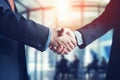 Ai generative. Businessmen handshake, business meeting and partnership concept Royalty Free Stock Photo