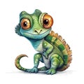 Chameleon cartoon illustration