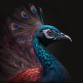 AI Generative Close up of a peacock Indian peacock images AI Generative Royalty Free Stock Photo
