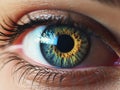 closeup photo of female eye