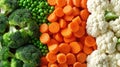 Colorful array of fresh vegetables, top view.