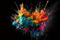 Ai generative. Colorful paint splashing