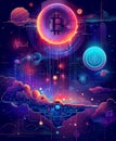 Ai generative concept illustration with crypto currency symbols