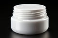 Ai Generative Cosmetic cream jar on a black background. Beauty and skin care concept