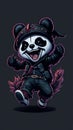 AI Generative, cute and adorable charming smiling pirate jumping Panda wearing a pair of small Chuck Taylor sneakers