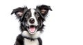 AI generative. Cute puppy dog border collie on white