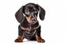 AI generative. Dachshund puppy on a white Royalty Free Stock Photo