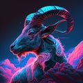 AI Generative Digital Art Illustration Beautiful Abstract Capricorn (The Goat) Zodiac Symbol
