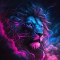 AI Generative Digital Art Illustration Beautiful Abstract Leo (The Lion) Zodiac Symbol