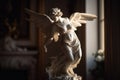 AI Generative - Ethereal Comfort: Angel Statues of Solace