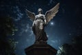 AI Generative - Ethereal Encounters: Captivating Angel Statues