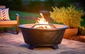 Ai generative. Fire pit and burning fire Royalty Free Stock Photo