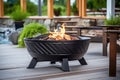 Ai generative. Fire pit and burning fire Royalty Free Stock Photo