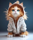 Ai generative freaky cat mascot in stylish clothes