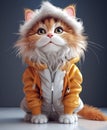 Ai generative freaky cat mascot in stylish clothes