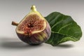 Ai Generative Fresh figs on gray background, closeup. Healthy food concept Royalty Free Stock Photo