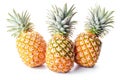 Ai generative. Fresh ripe pineapple fruits on white