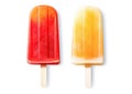 AI generative. Fruit popsicles isolated on a white Royalty Free Stock Photo