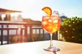 Ai generative. Glass of aperol coctail Royalty Free Stock Photo