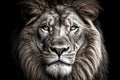 Ai generative. Head shot of a male Lion Royalty Free Stock Photo