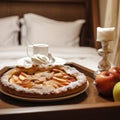 AI generative Homemade apple pie. Selective focus