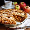 AI generative Homemade apple pie. Selective focus