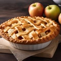 AI generative Homemade apple pie. Selective focus