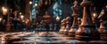 illustration of a chess game in cinematic style Royalty Free Stock Photo