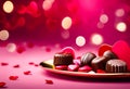 AI Generative illustration of chocolates for Valentine's Day concept design