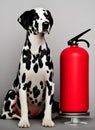 AI Dalmatian with fire extinguisher