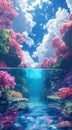 AI Generative image of a beautiful ocean with coral reefs and fish Royalty Free Stock Photo