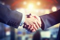 Ai generative. Businessmen handshake, business meeting and partnership concept Royalty Free Stock Photo