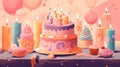 Birthday background decorated with cake colorful sprinkles and ten candles Royalty Free Stock Photo