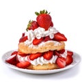 Strawberry shortcake with whipped cream