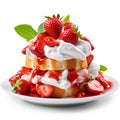 Strawberry shortcake with whipped cream