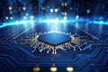 Ai generative. Microchip, digital technology concept