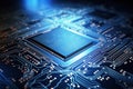 Ai generative. Microchip, digital technology concept