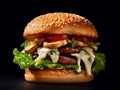 Mushroom Swiss Burger Royalty Free Stock Photo