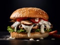 Mushroom Swiss Burger Royalty Free Stock Photo