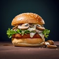 Mushroom Swiss Burger Royalty Free Stock Photo