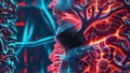 Microchips, embossed by digital neurons: a visual of ai processing the technology\'s design