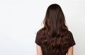 Ai generative. Rear view of a girl with beautiful long dark hair