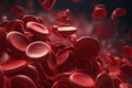 AI Generative image of red blood cells clotting concept for Vascular anatomy overview, Microbiology in health and disease, Red