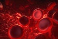 AI Generative image of red blood cells sticking together concept for Physiology of blood flow, Plaque formation in arteries,