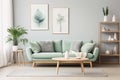 Ai generative. Stylish scandinavian living room interior