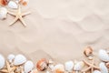 Ai generative. Summer beach with strafish and shells Royalty Free Stock Photo