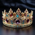 ai generative, Majestic king or queen royal crown. Royalty Free Stock Photo