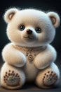 Cute white teddy bear, ai generative illustration